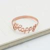 585 Purple Gold Color Gold Letter Ring Simple Ins Temperament Opening Design Rose Gold Plated Ring Jewelry