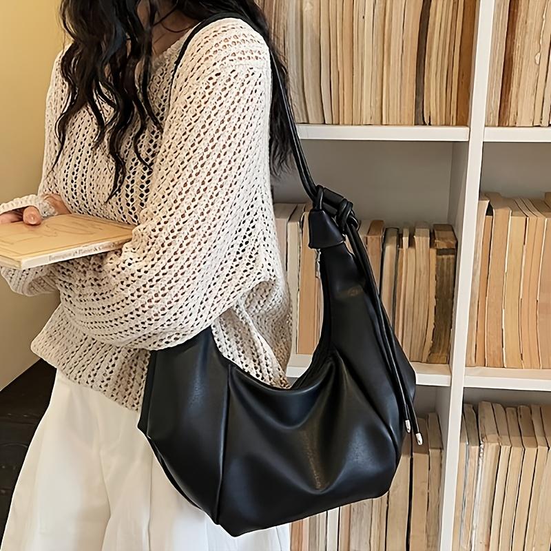 High-value dumpling bag/underarm tote bag, elegant and luxurious handbag, large capacity, suitable for shopping, daily commuting, shoulder bag. чёрный