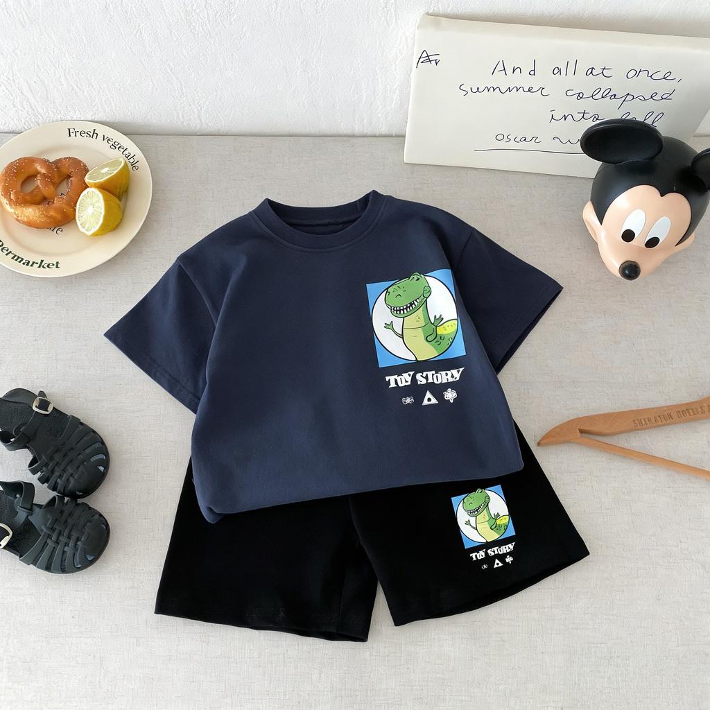 Toy Story Print Boys 2piece/set Summer Clothing Cartoon Fashion Children Short Sleeve Suit Tshirt + Shorts Kids Casual Tracksuit