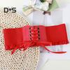 Corset Waist Belt for Women Lace Up Tied Waspie Elastic Wide Belt for Dresses Halloween Pirate Costume Accessory