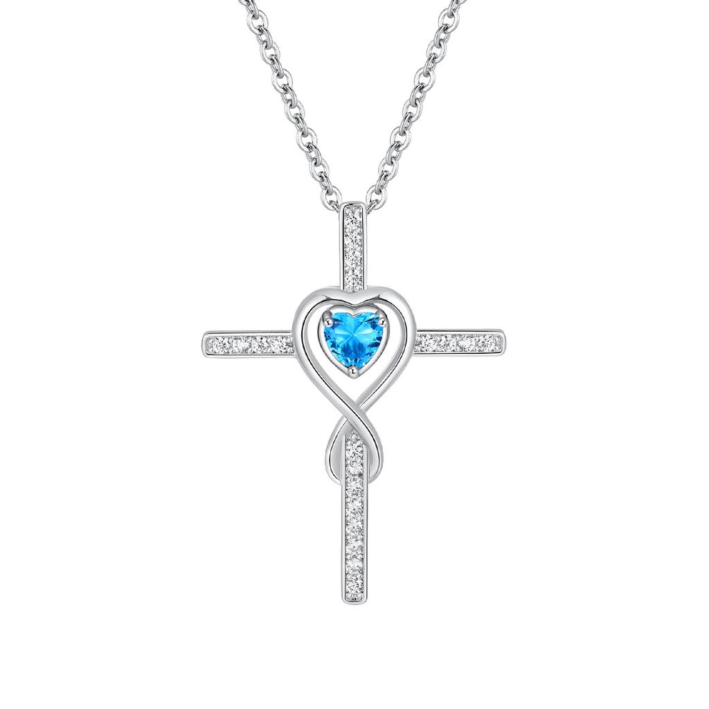 New Star Stone Pendant Fashion Love Infinite Love Cross Necklace
