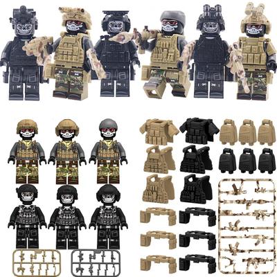 Military Weapons Camouflage Ghost Specia Force Soldier SWAT Tactical Vest Accessories Minifigures Parts Building Bricks Toys