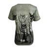 2025 Cartoon Kitten V-Neck Short Sleeve T-Shirt for Women - Spring/Summer Casual Top