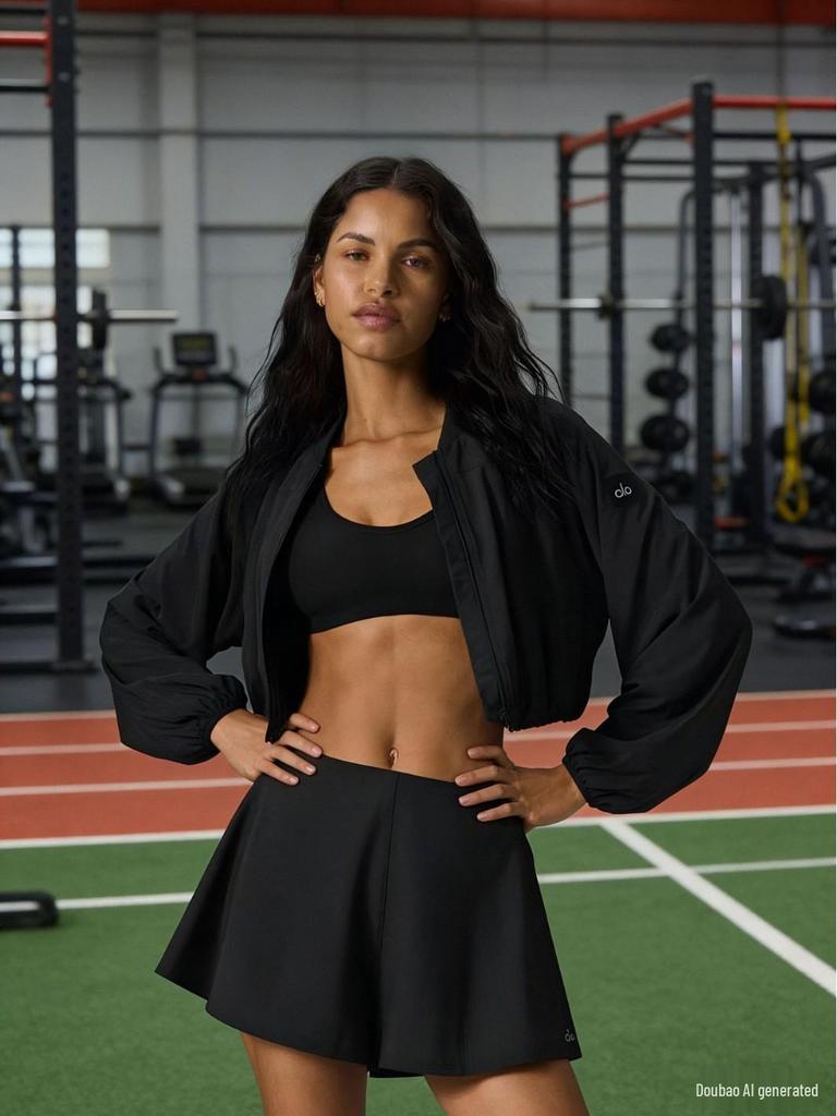 Transgraniczny Kardigan ALO z Kołnierzem Stojącym Ochrona Przeciw Słońcu Dwustronne Spodnie Sukienka Zestaw do Jogi