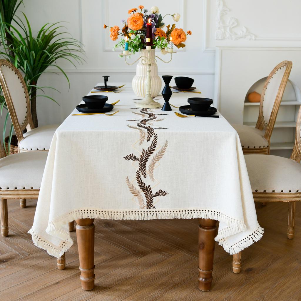 Court Tablecloth Retro Simple Thickened Three-Dimensional Embroidered Dining Table Cloth Table Mat Cover Cloth Cover Towel
