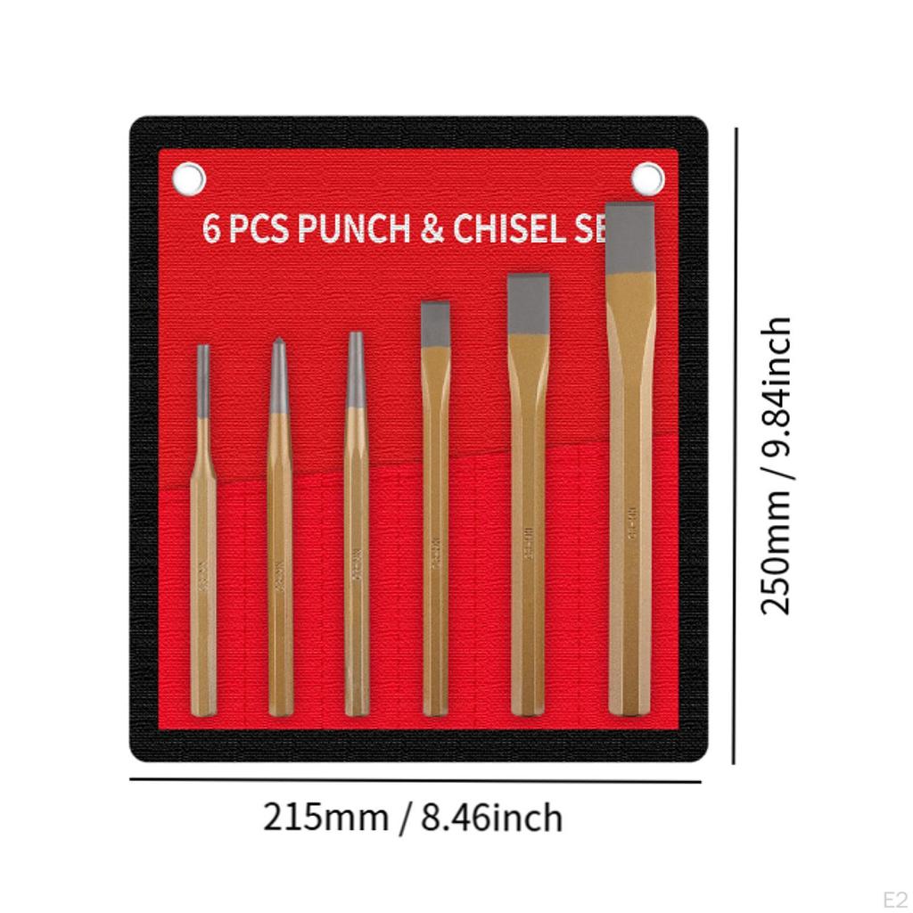 6 Stück Körner-Set Zentrierstift und Werkzeug Professionelles Maurer-Set für Zimmerleute Heimwerker