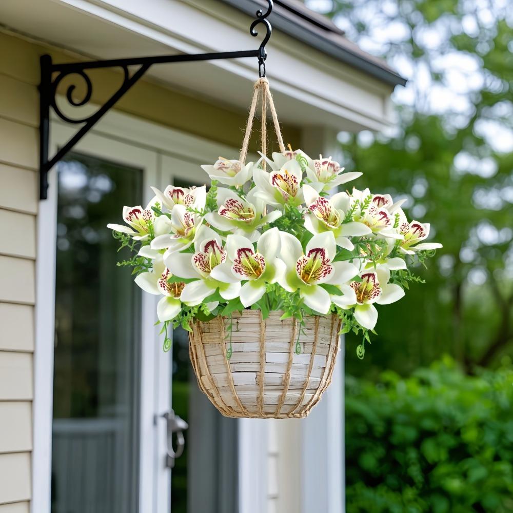 15 Bunches Artificial Orchid Artificial Phalaenopsis Bouquet Silk Real Touch Fake Flowers for Home Wedding Restaurant Hotel Room Decor