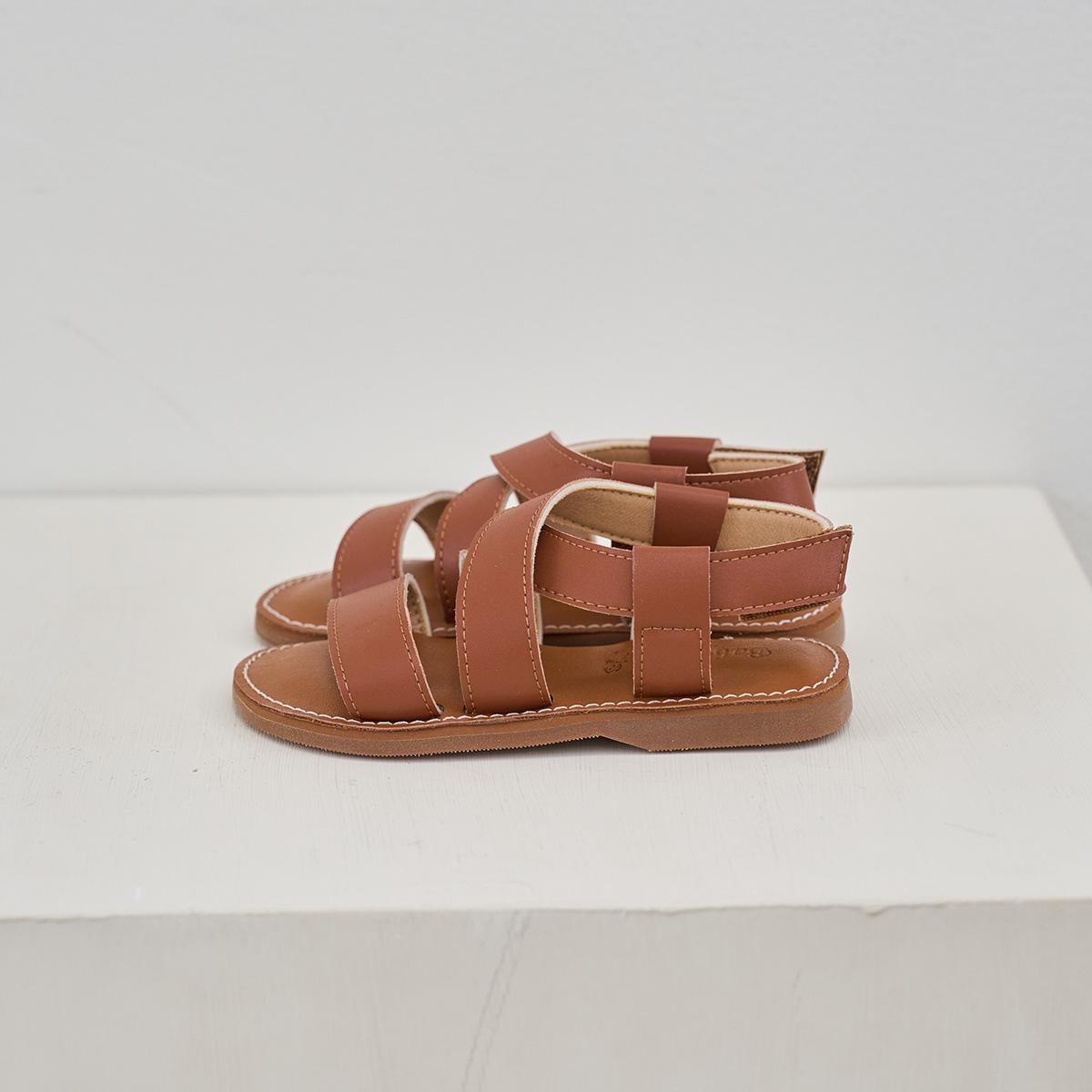 

[BABYZZAM] Unisex double tip sandals brown, sandals, 7000029451, Popular Korean Shoes 210