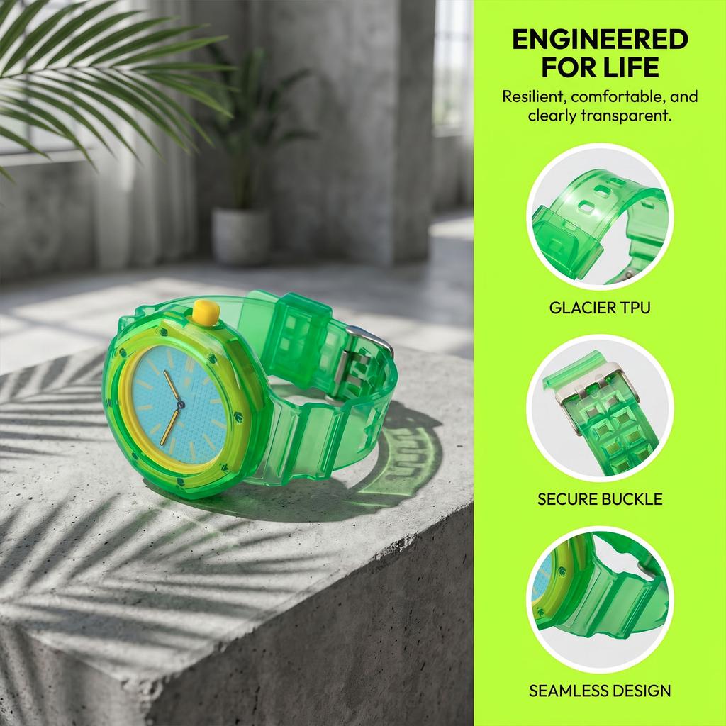 Mod Kit TPU Case+Strap for Swatch AP Royal Pop Pocket Changer To Wristwatch,Modification Integrated Protective Cover Accessories