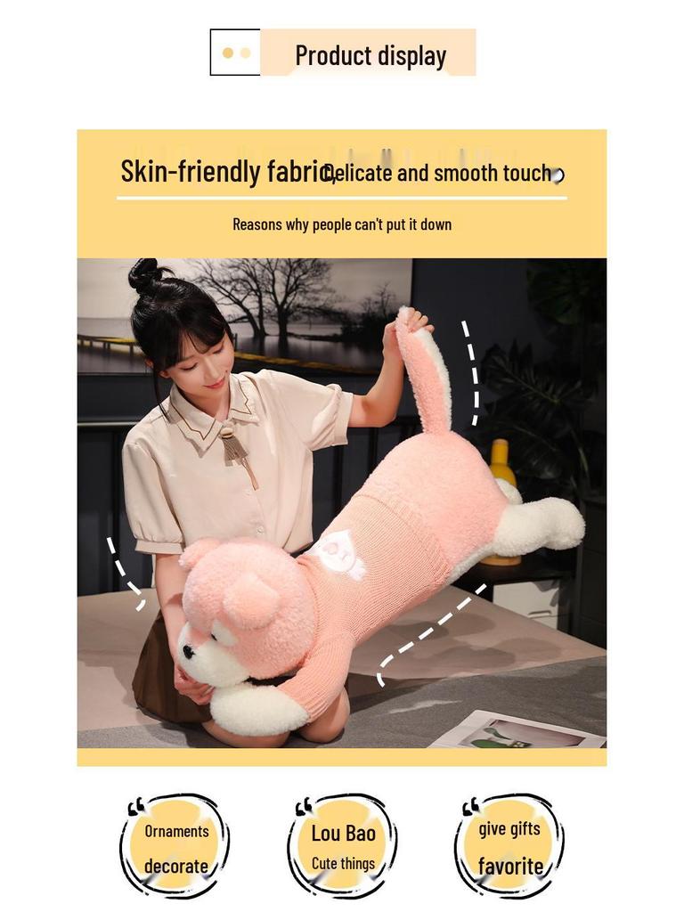 Niedliches Hundeplüsch Schlafkissen - Welpenpuppe Geschenk für Mädchen