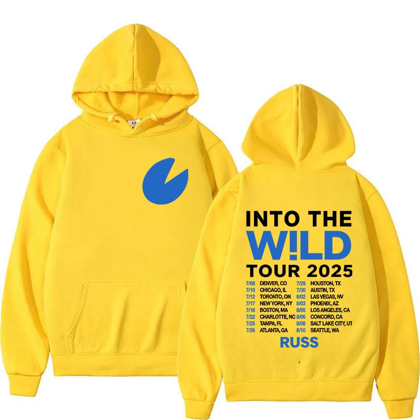 Rapper Russ Into The Wild Tour Album Hoody Men Clothing Hip Hop Oversized Sweatshirt Fashion High Quality Fleece Hoodie