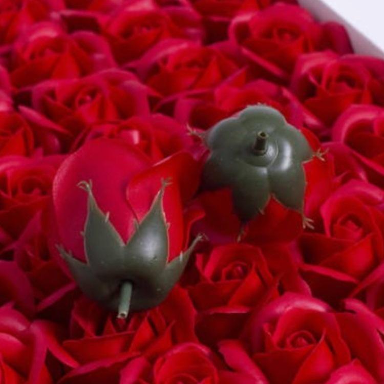 Eisblaue dreilagige Rosen-Seifenblume mit Basisstütze - DIY handgefertigte florale Materialien