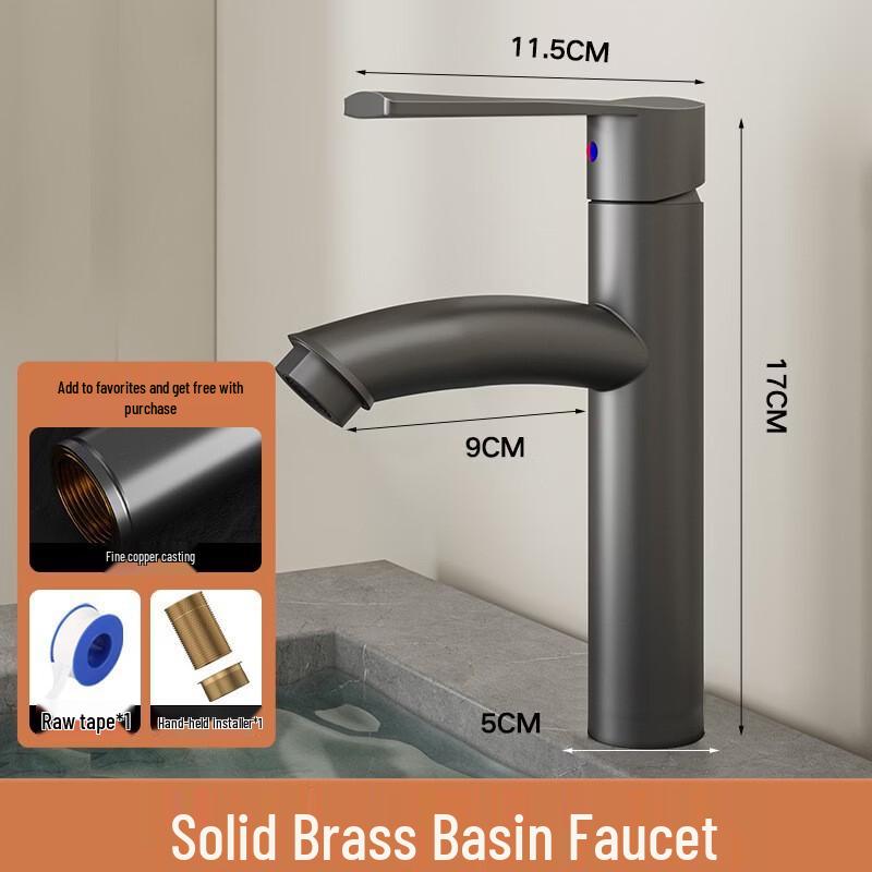 Yipan Gunmetal Grey Pull-Out Basin Faucet