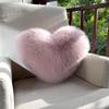 Heart-Shaped Faux Fur Throw Pillow - Plush Sofa Cushion, Cute Gift for Girlfriend, Living Room Decor