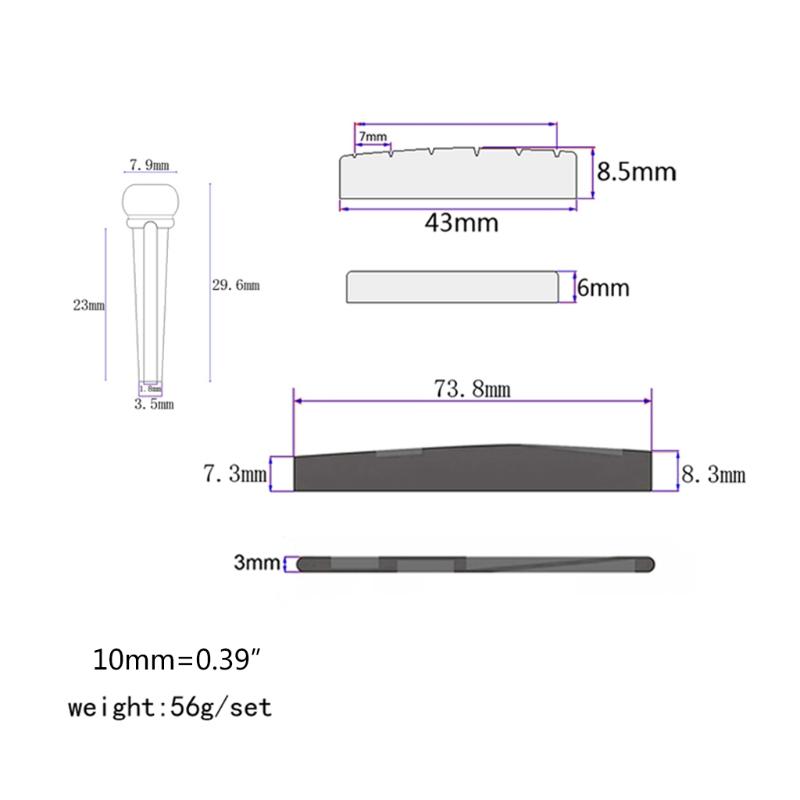 Golden Guitar Bridge Nut Saddle Classical Guitar Musical Instrument Accessories