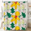 Tuniu Cute Gingerbread Man Christmas Shower Curtain Funny Holiday Design for Kids & Adults