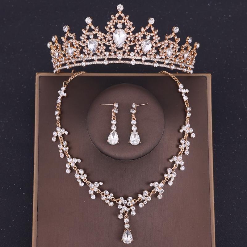 Baroque Crystal Tiaras And Crowns Rhinestone Bridal Jewelry Set Bridal Wedding Hair Accessories Jewelry Crown Tiara For Women