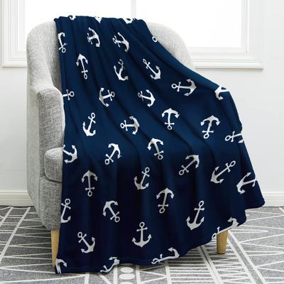 Marine Anchor Series Printed Blanket for Sofa Bed Travel Camping Living Room Office Conditioning Blanket for All Seasons Gifts
