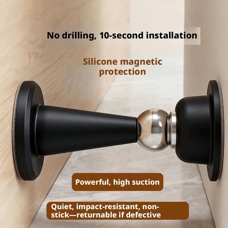 Strong Suction Silicone No-Drill Door Stopper: Anti-Collision Floor Stop for Bedroom Wall Protection & Home Use