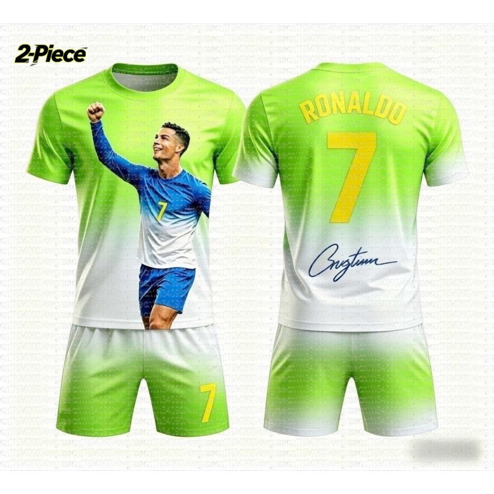 2026 Special Ronaldo # 7 Fan Football Jersey Tee Shorts Set Women Men Portugal Fans Shirt and Shorts Summer Kids 2 Piece Set