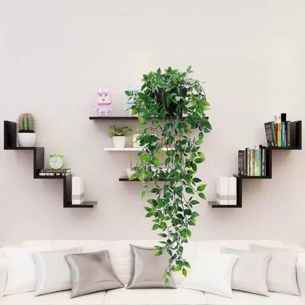 Plastic Material Hanging Vine With Basin Simulation Flower New Persian Fern Leaves  Christmas Tree