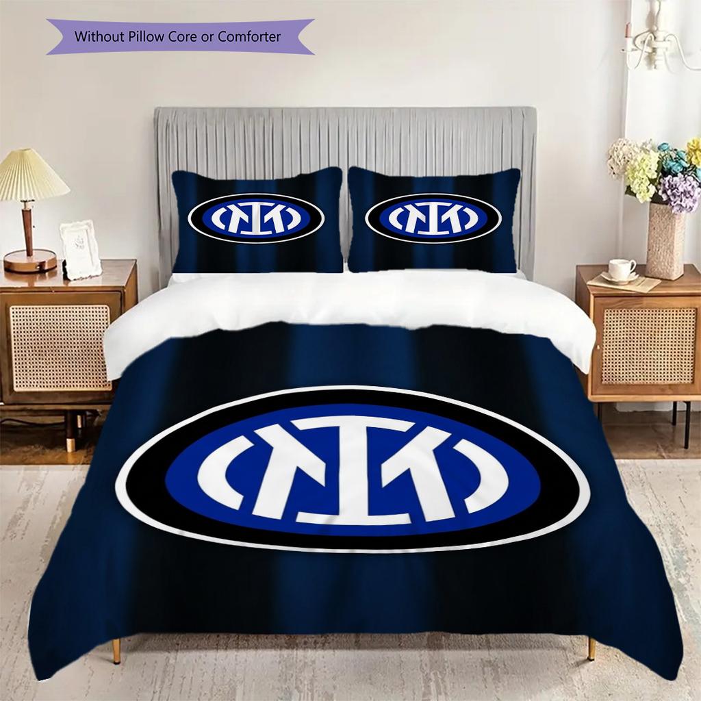 Inter Milan Emblem: Bold Design Three-piece set (1 * duvet cover + 2 * pillowcase, without core) Soft and comfortable Christmas birthday gift