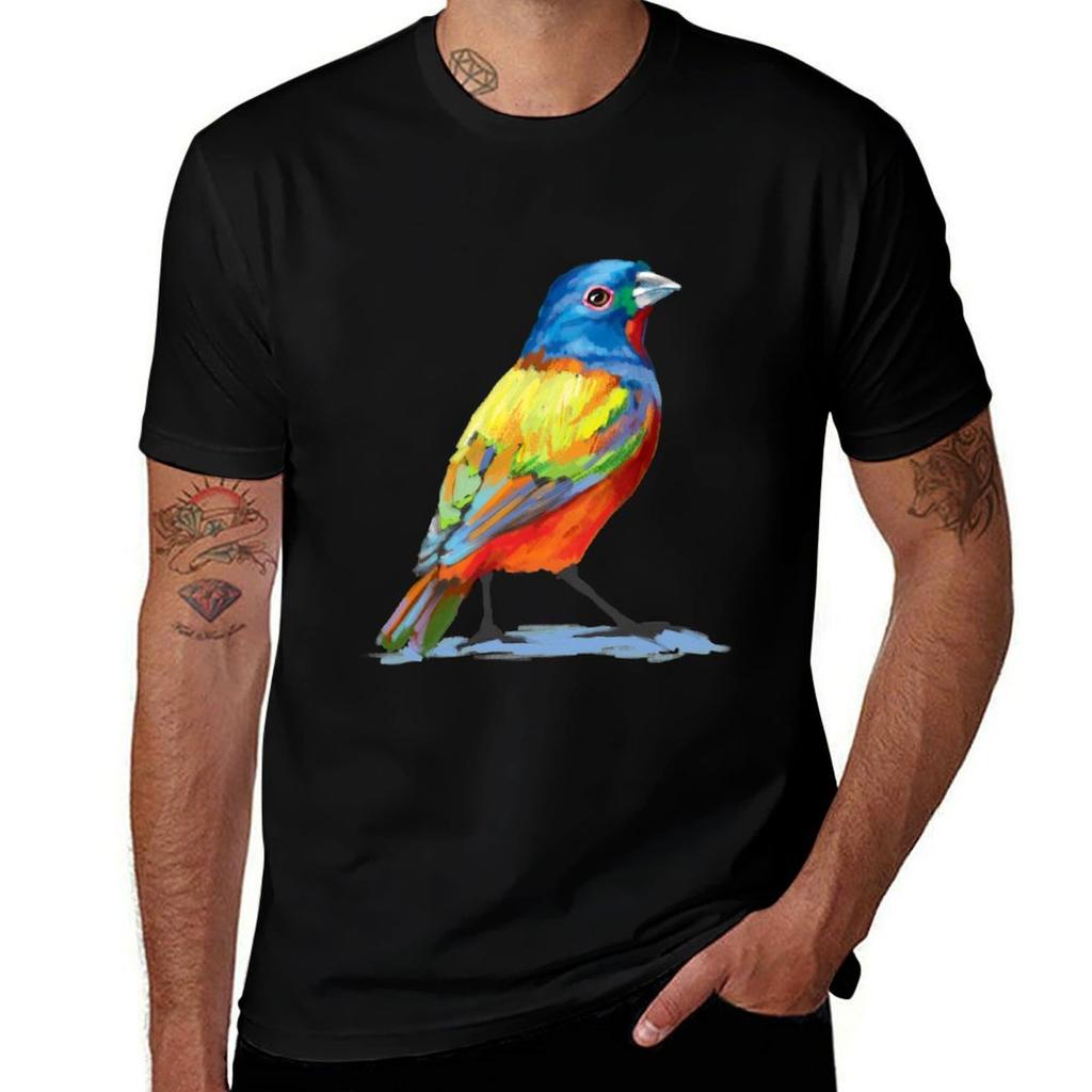 Painted Bunting Colorful Bird Tshirt Cotton T Shirt Pack T Shirt Unisex 100 Cotton Luxury Brand Unisex T Shirts Cotton Tshirt