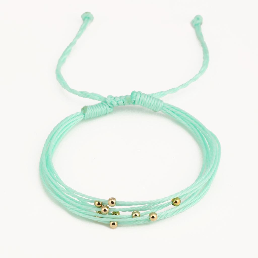 Vlen Wasserdicht Wachsschnur Geflochtenes Armband Mehrsträngig Verstellbares Handband Surf Strand Boho Schmuck für Damen Geschenk Umweltfreundlich