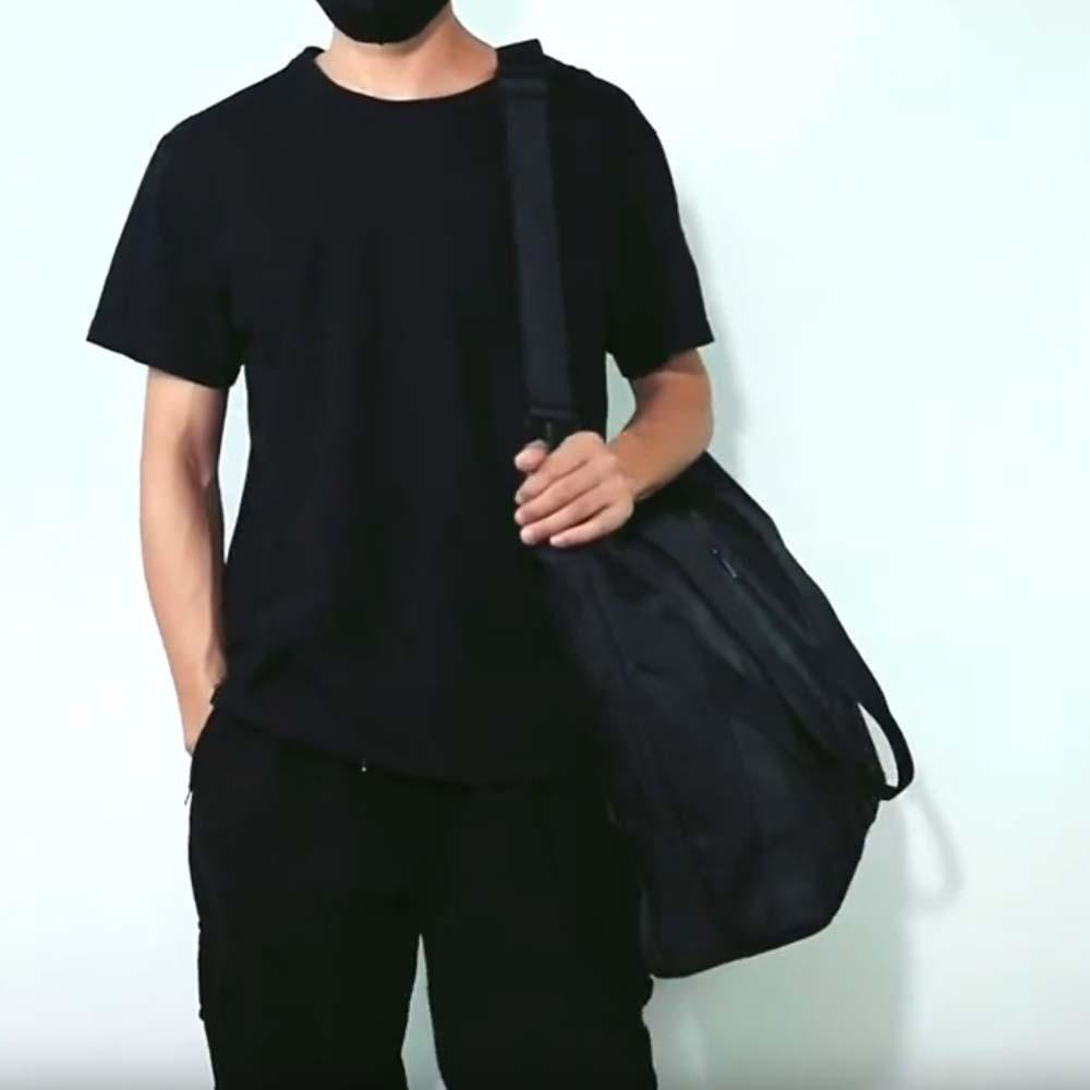 

Large Capacity Black Men s Handbag Japanese Style Outdoor Travel Pouch Work чорний