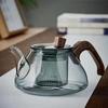 Borosilicate Glass Teapot with Walnut Side Handle