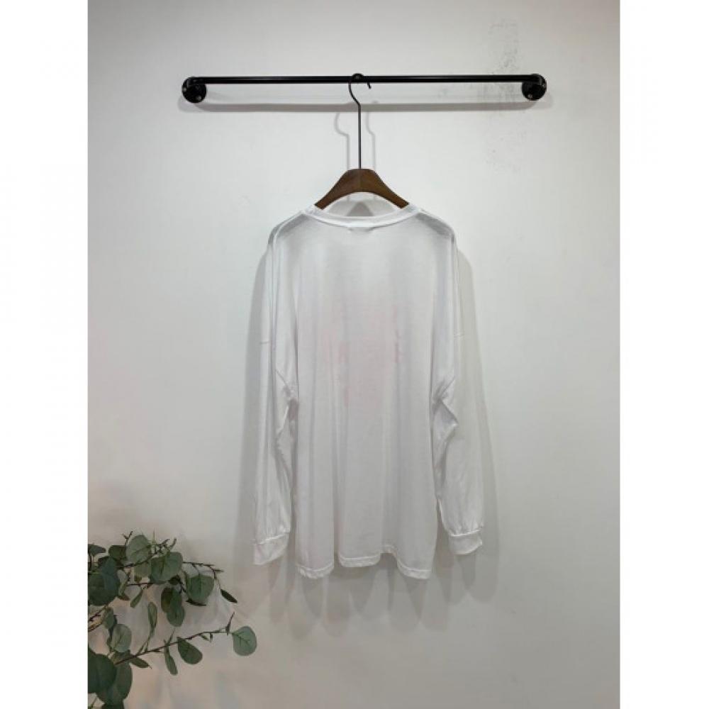 C S In The Room overSized leTTerIng SpliT Long Sleeve T ShirT CrimSon 3Color