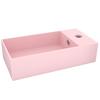 Bathroom Wash Basin with Overflow Matte Pink Ceramic