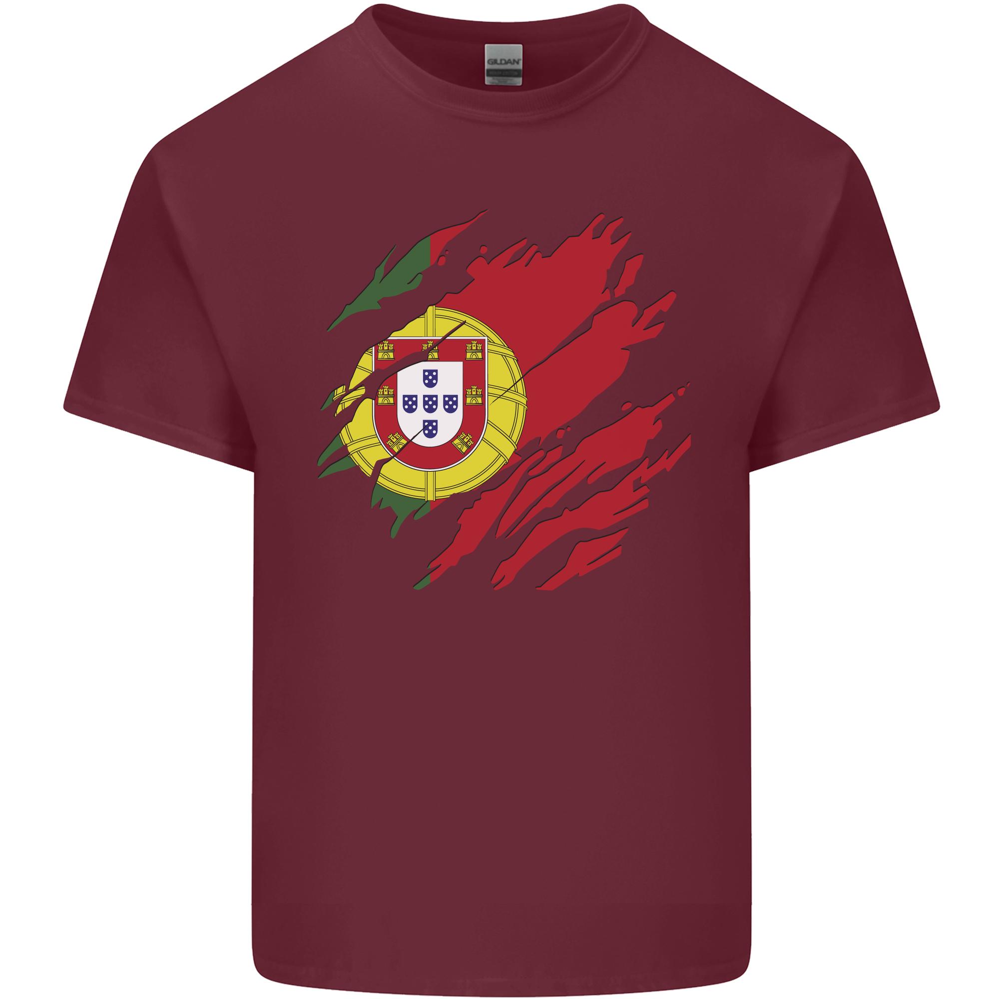 Torn Portugal Flag Portuguese Day Football Unisexs Light Cotton TShirt S