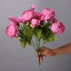 Bouquet di Peonie Artificiali Rosa Cipria in Seta, 13 Teste di Peonie Artificiali, Artigianato Artistico Fai da Te, Decorazione per Matrimonio e Casa