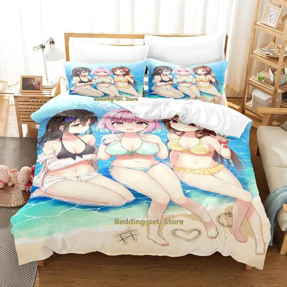 Takafuji Kako Bedding Set Single Twin Full Queen King Size Bed Set Adult Kid Bedroom Duvetcover Sets Anime Girls Bed