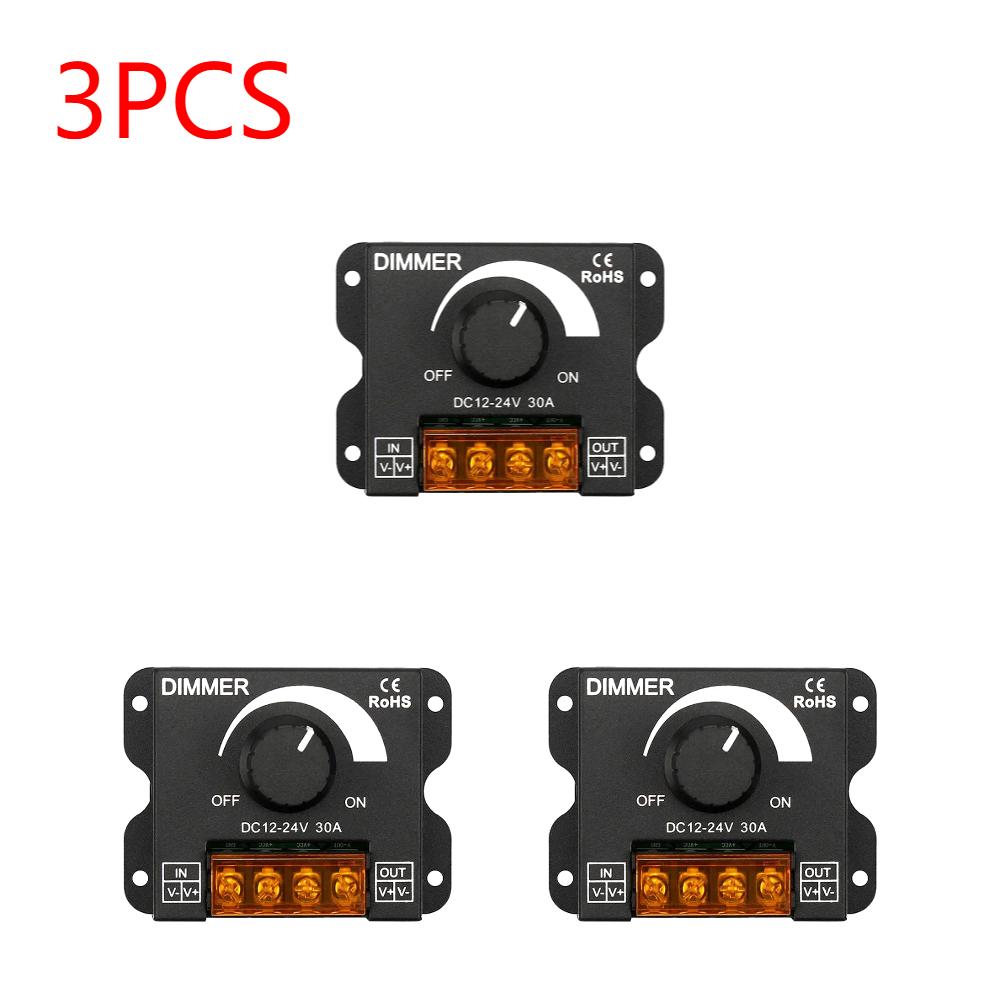 1-3Pcs LED Dimmer Switch DC 12V-24V 30A Monochrome Controllers PWM Digital Stepless Dimming for Lamp Strip Single Color Lamp