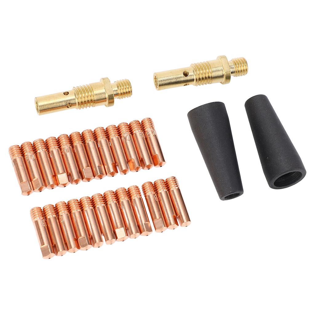 Kit de soldagem MIG de 28 peças, pontas de soldagem de 0,035 pol., bicos sem gás com núcleo de fluxo, difusores de gás, conjunto para Magnum 1