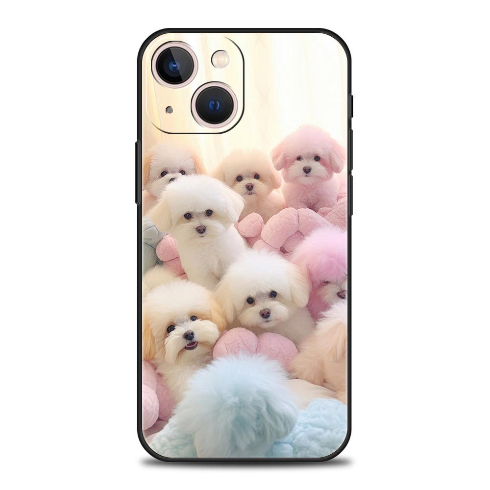 Cute Little Dog Phone Case Cover for iPhone 17 16 15 14 13 12 11 Pro Max 17 Air Plus Shockproof Soft TPU Shell Fundas Capas Bags