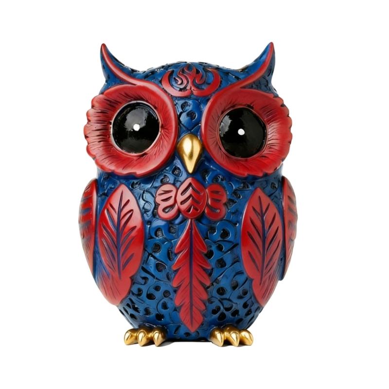 Owl Tabletop Decors, Resin Bird Figurine with Textured Detail for Desks and Entryways, Animal Enthusiasts, Housewarmings Gift