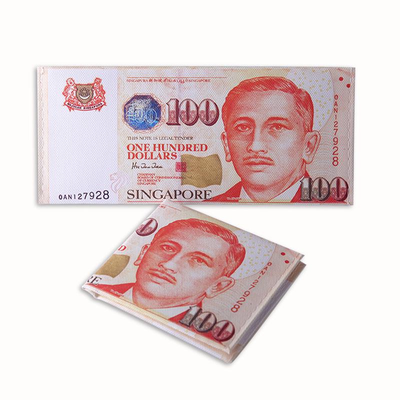 Men's Creative Wallet: Currency Print Canvas Card Holder, Customizable Designs Available