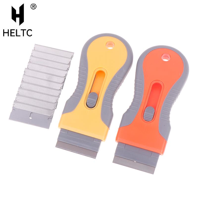 1 Set Glue Removal Blade With 10 Blades, Telescopic Adjustment Knife, Cleaning Scraper Tool For Removing Labels,Stickers,Paint