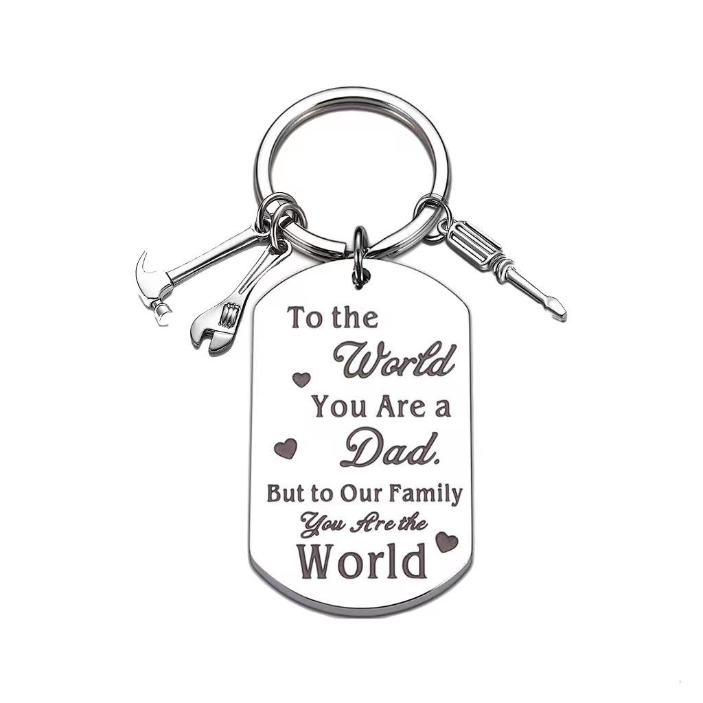 

Creative Minimalist Keychain Spanish Key Pendant Metal Stainless Steel Laser Key Ring Stainless Steel Keychain for Backpack Bag Pendant 2.8*4.9CM