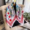 Spring And Summer Floral Design 90*90Cm Women Scarf Sunscreen Foulard Shawl Hijab Female Hair Hijab Wraps Neckerchief Bandanda
