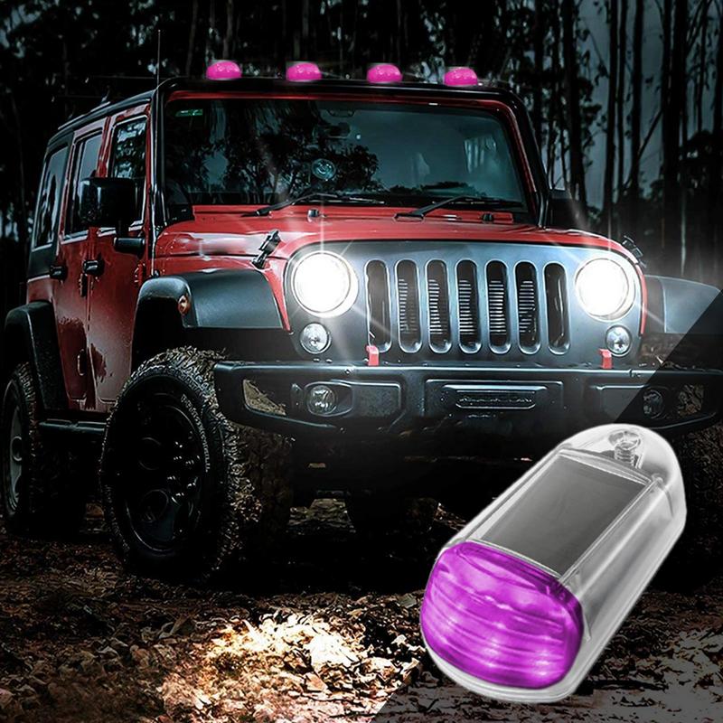 Wireless Cab Lights For Truck 12-LED No Drill Car Cab Lights Waterproof Solar Power Cab Marker Lights Adhesive Most Cars RVs