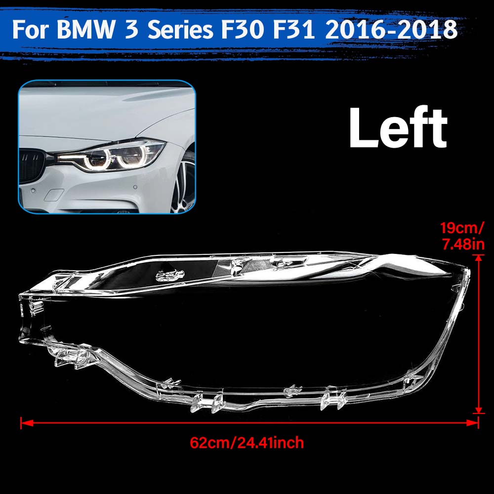 Για BMW Σειρά 3 F30 F31 2016-2018 Μπροστινό Προστατευτικό Γυάλινο Κάλυμμα Φακού Προβολέα Αυτοκινήτου Σκίαστρο Κέλυφος Διαφανής Θήκη Φωτός Λάμπα