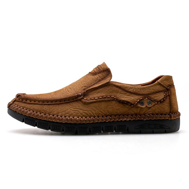 Herren Echtleder Freizeitschuhe Slipper Herren Loafer Outdoor Mokassins Atmungsaktive Schuhe Rindsleder Business Formelle Schuhe