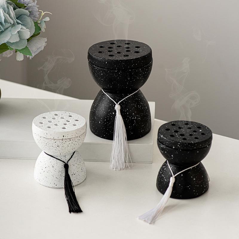 Handheld incense burner resin fringed waist coal ball aromatherapy burner desktop ornament