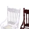 1Pcs Mini Furniture Woven Rocking Chair With Armrests
