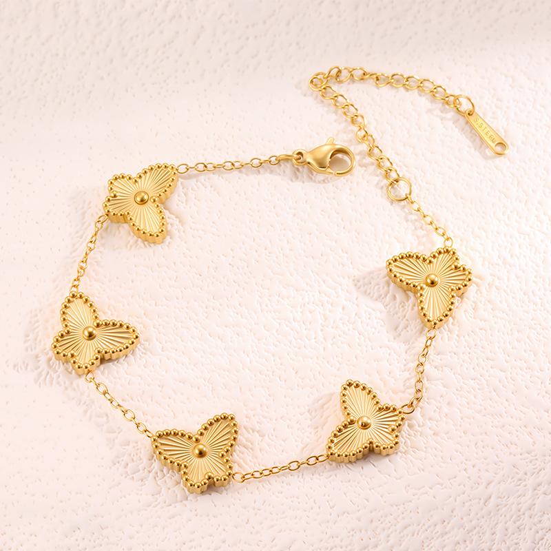 Titanium Steel Laser Butterfly Does Not Fade Women's Light Luxury High-end Sense Fashion Explosion Stainless Steel Jewelry