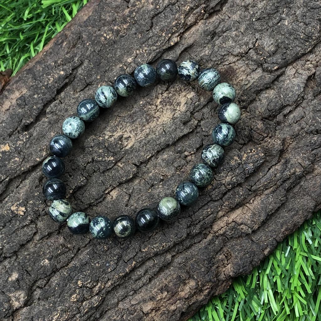 8mm Natural Kambaba Jasper Gemstone Round Beads Bracelet 7.5" Unisex Beads Jewelry For Birthday Gift RBB-9